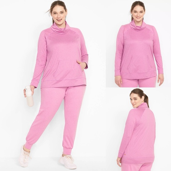 LIVI Womens Plus Vibrant Orchid Soft Cowl Neck Long Sleeve Active Top Size 22/24 - Picture 1 of 9